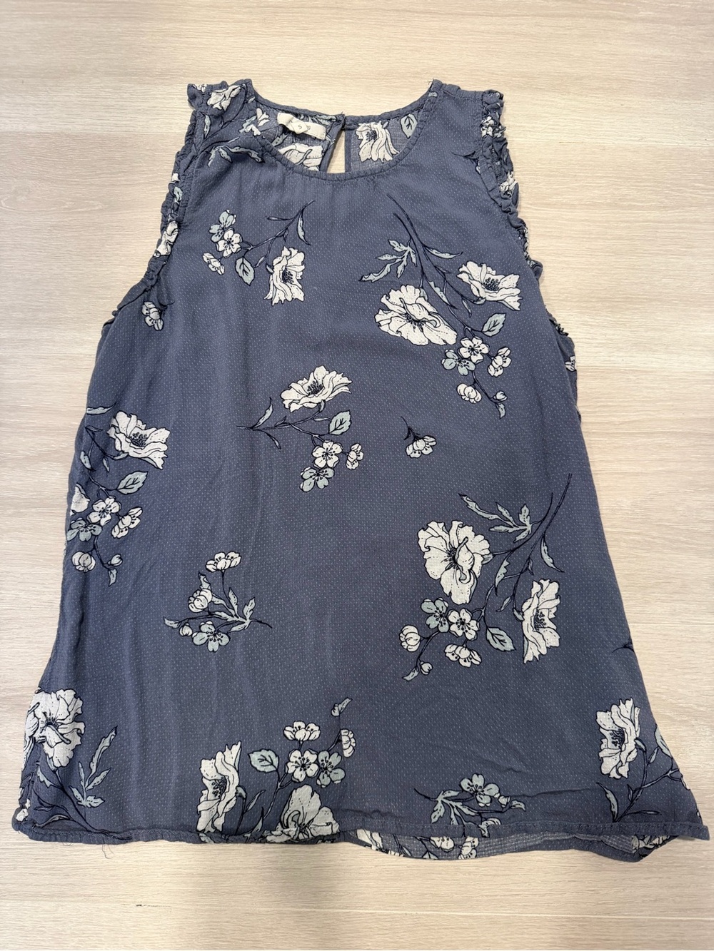 Sleeveless Floral Tank Top - Blue